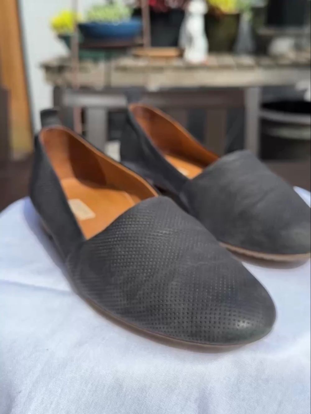 Paul Green “Perry” Navy Perforated Leather Comfort Loafers Women’s Flats